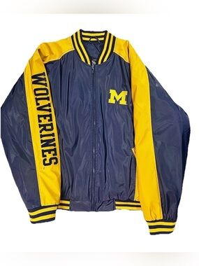 Vintage Steve and Barry’s Michigan Wolverines Zip Up Bomber Jacket (Size XL) 90s